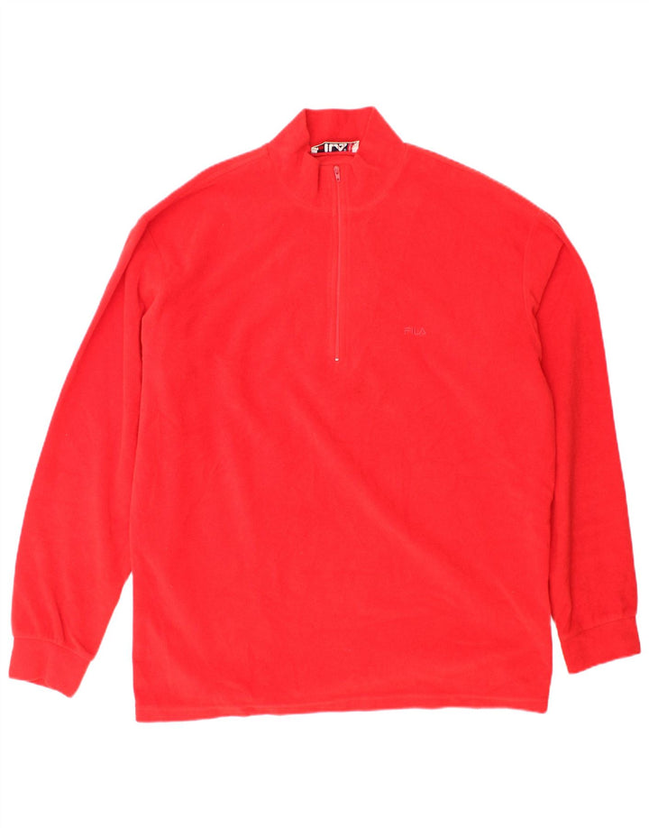 FILA Fleece Jumper til mænd med lynlås IT 54 XL Rød Polyester