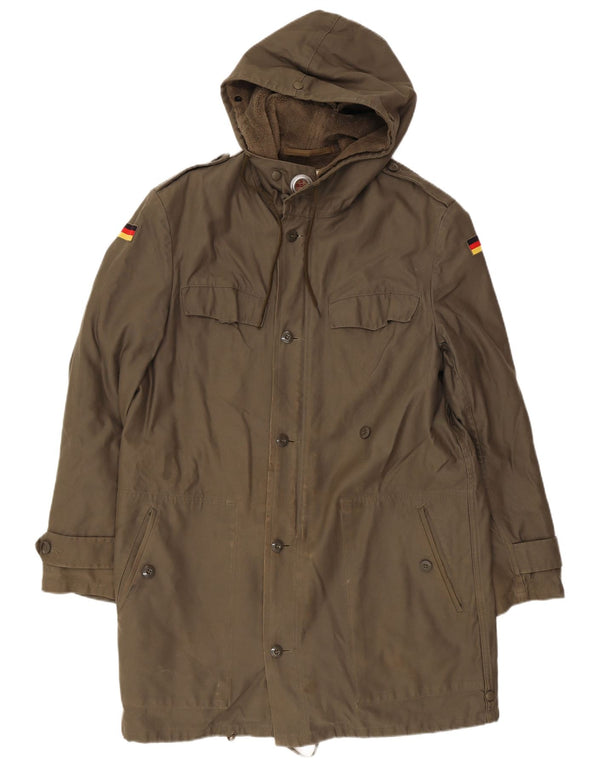 Vintage Herre Militær hætte Sherpa Parka jakke UK 38 Medium Khaki