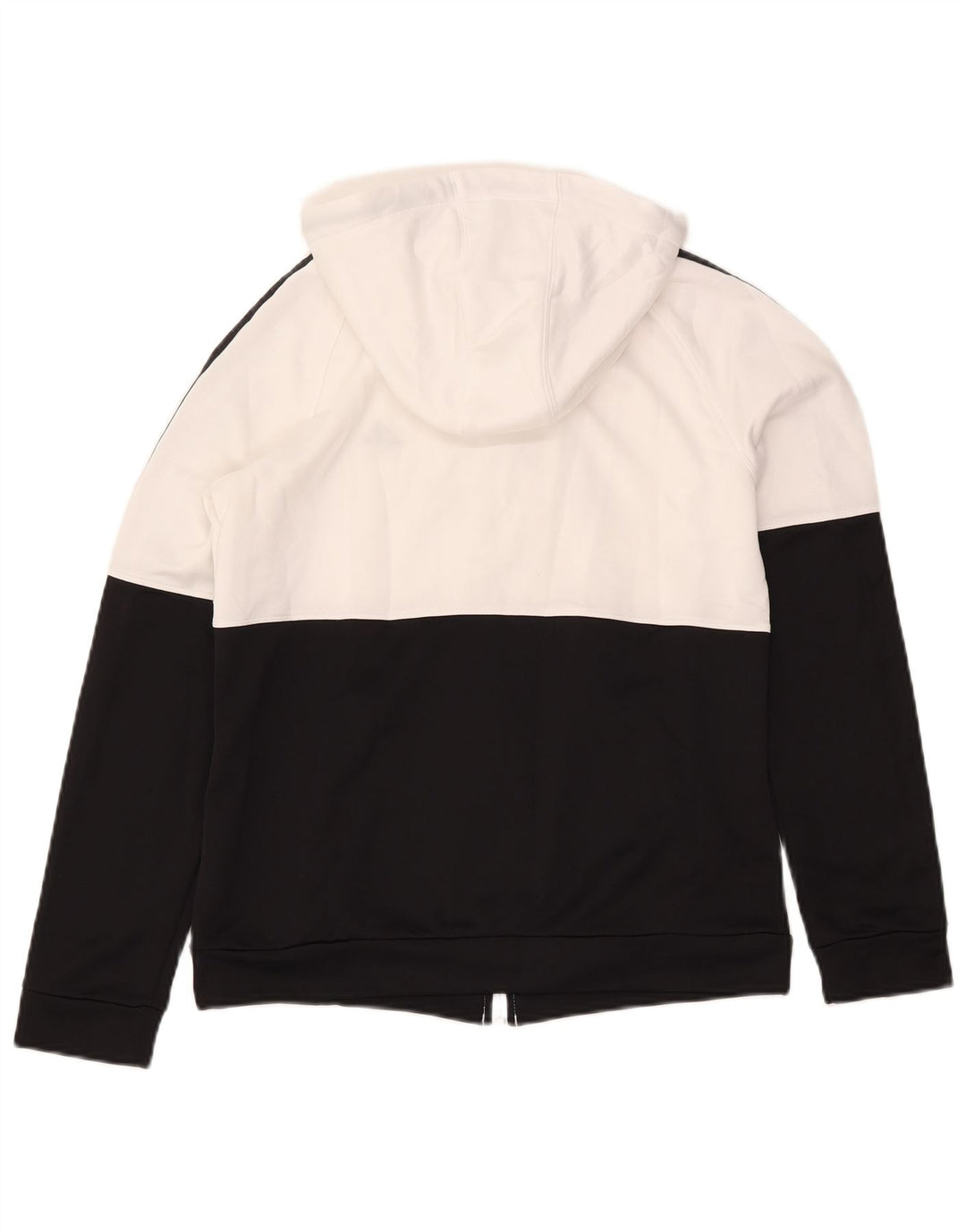 ADIDAS hættetrøje med lynlås til kvinder UK 12/14 Medium White Colourblock