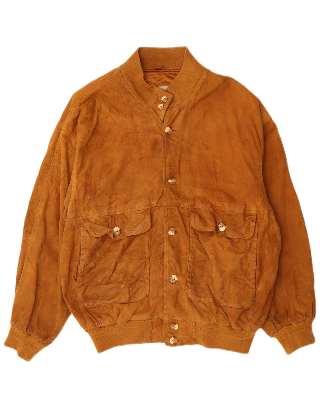 Vintage herre ruskind bomberjakke UK 42 XL brunt læder