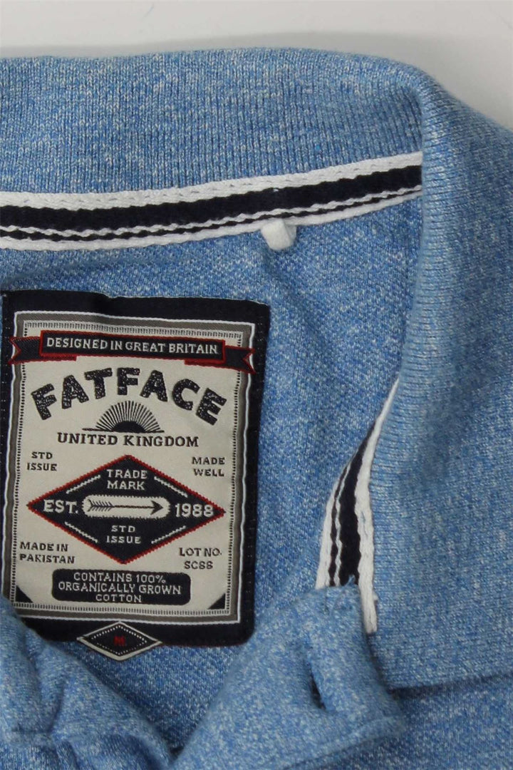 FAT FACE Mens Polo Shirt Medium Blue Cotton
