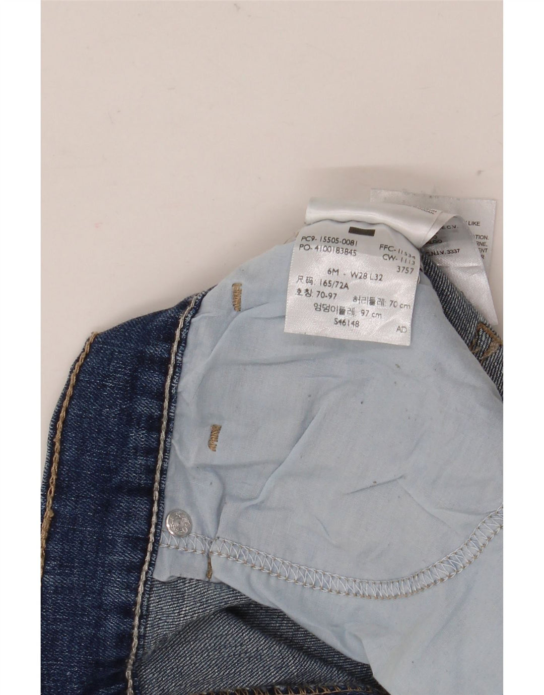 Levi's Dame 505 lige jeans US 6 Medium W28 L32 Marineblå Bomuld
