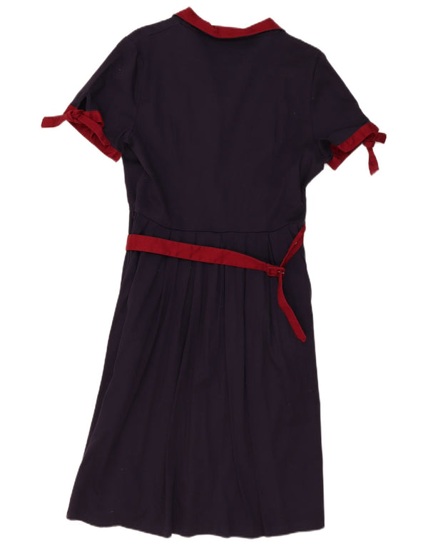 Lindy bop Dame A-Line Kjole UK 14 Large Navy Blue Cotton