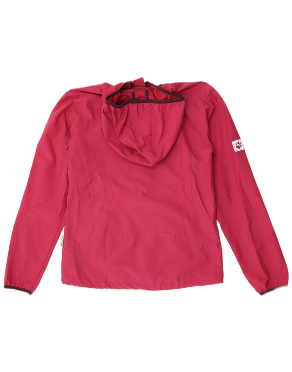 Jack Wolfskin piger grafisk hætte regnjakke 15-16 år Pink Floral