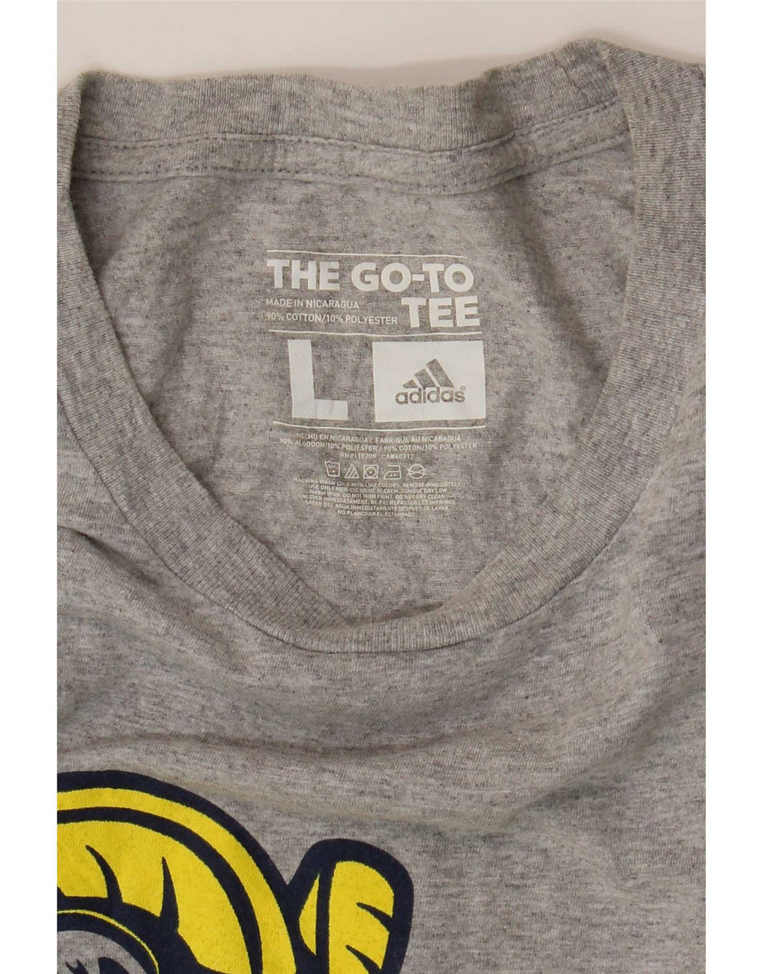 Adidas Herre Grafisk T-Shirt Top Stor Grå Bomuld