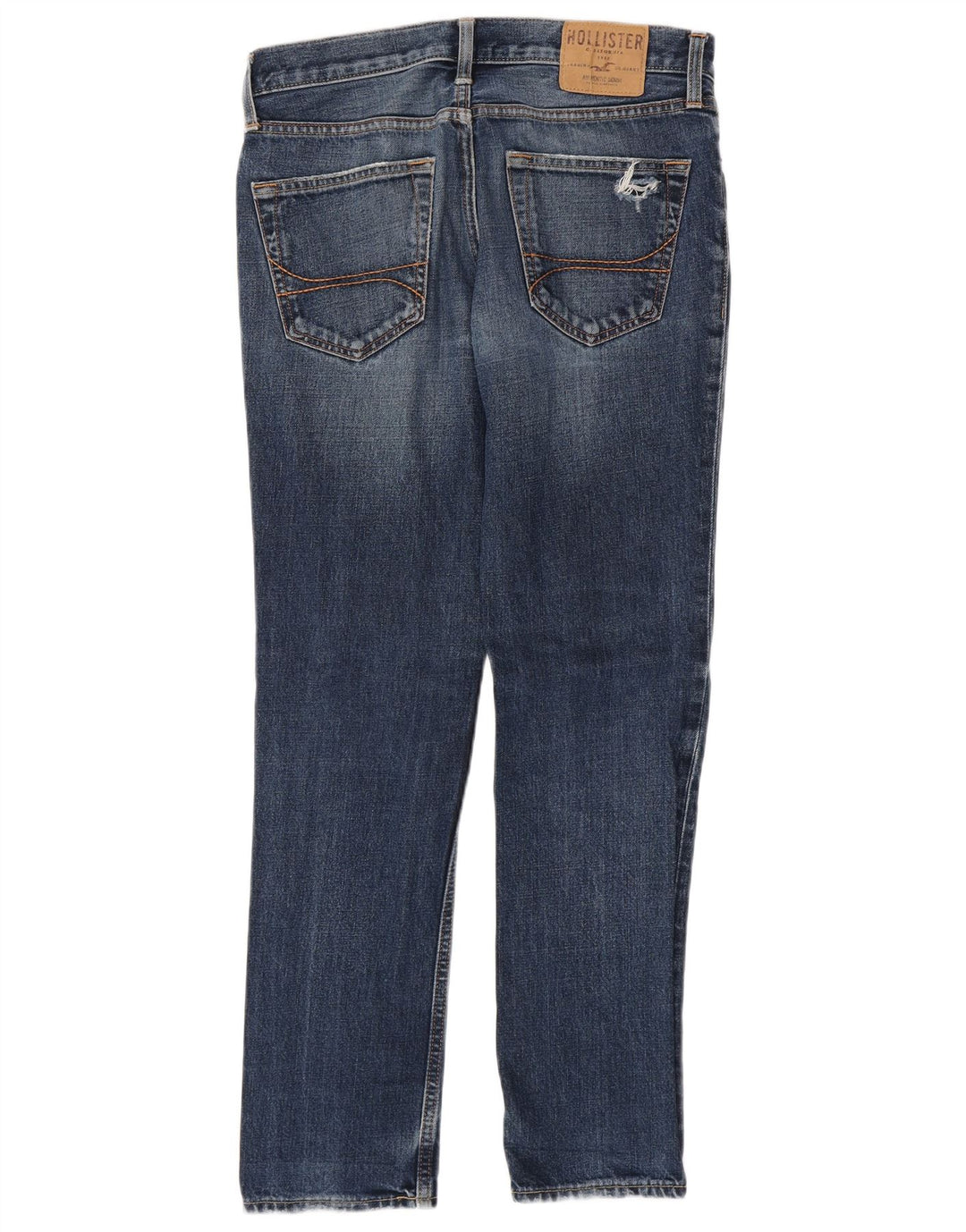 HOLLISTER Mens Distressed Slim Jeans W30 L30 Blue Cotton
