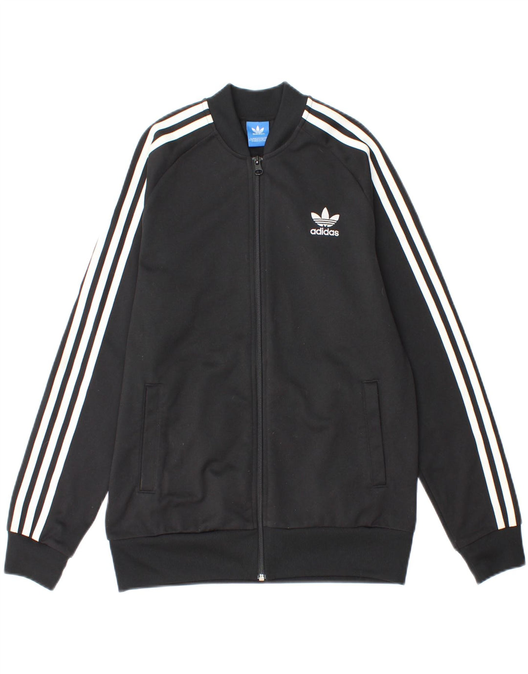 ADIDAS Boys Tracksuit Top Jacket 13-14 Years Black Polyester Vintage Adidas and Second-Hand Adidas from Messina Hembry 