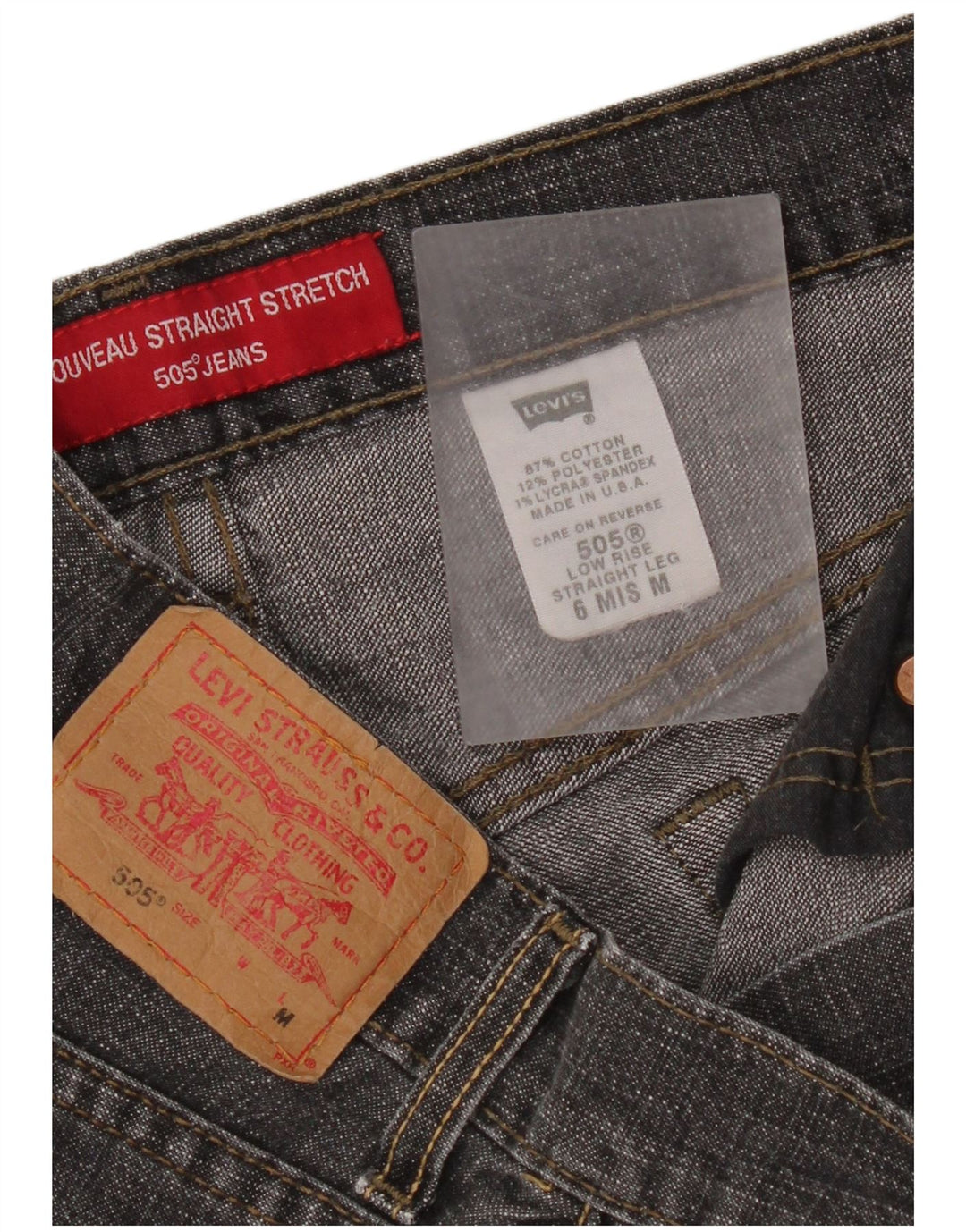 Levi's Womens 505 Distressed Straight Jeans US 6 Medium W30 L32 Grå