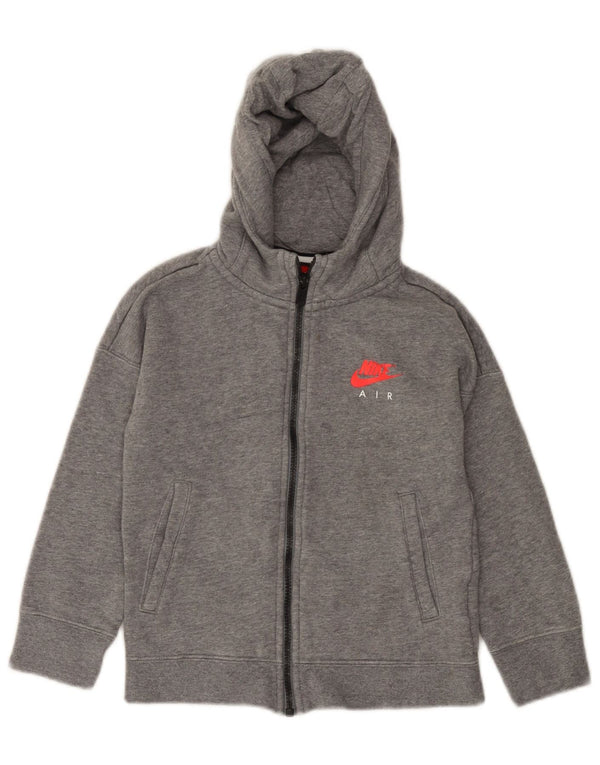 NIKE hættetrøje med lynlås til piger 6-7 år XS Grå bomuld