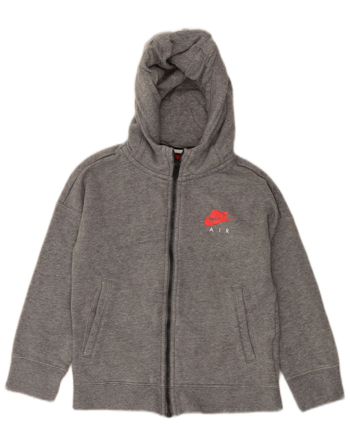 NIKE hættetrøje med lynlås til piger 6-7 år XS Grå bomuld