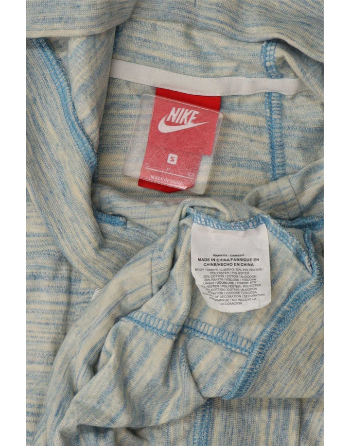 Nike hættetrøje med lynlås til kvinder UK 10 Small Blue Flecked Polyester