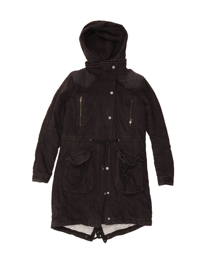 LEVI'S Womens Hooded Parka Jacket UK 10 Small Black Vintage Levi's and Second-Hand Levi's from Messina Hembry 