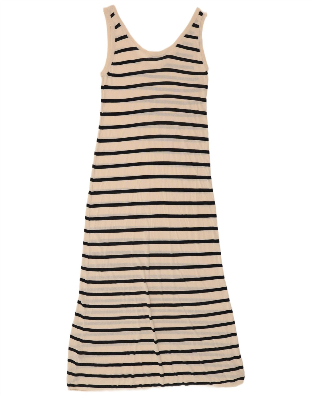 Zara Dame Sundress UK 10 Small Off White Stribet Bomuld