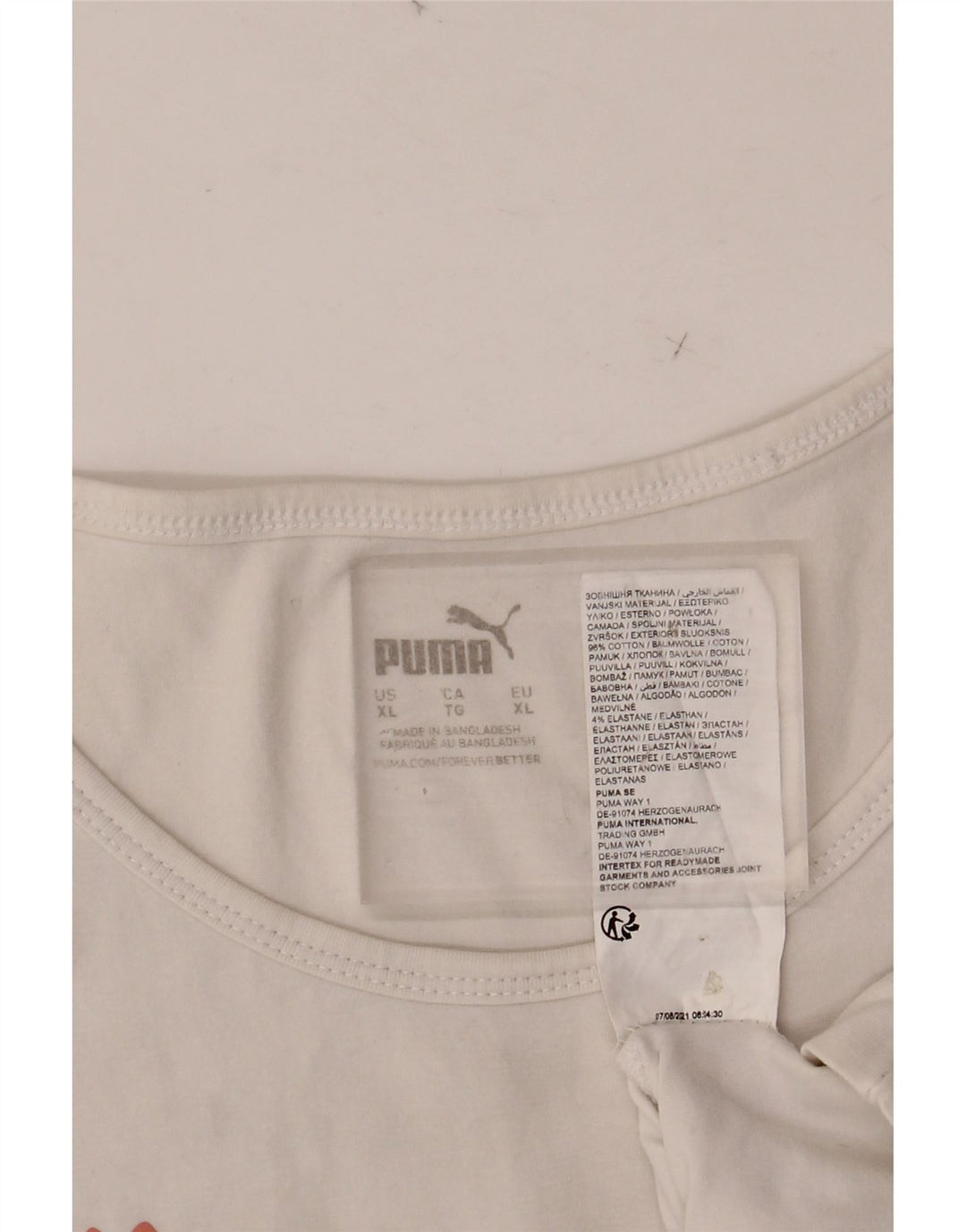 PUMA grafisk vest top til kvinder 18 XL hvid bomuld