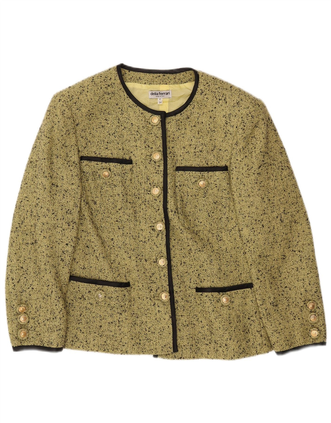 DELIA FERRARI Dame Oversized 3/4-ærmet blazerjakke IT 41 Small Green