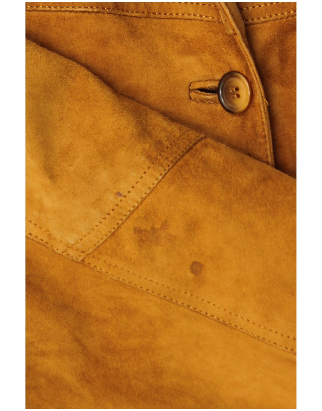 VINTAGE Dame ruskindsjakke UK 18 XL brunt læder