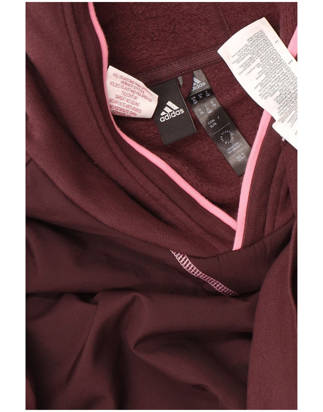 ADIDAS hættetrøje til piger 15-16 år rødbrun polyester