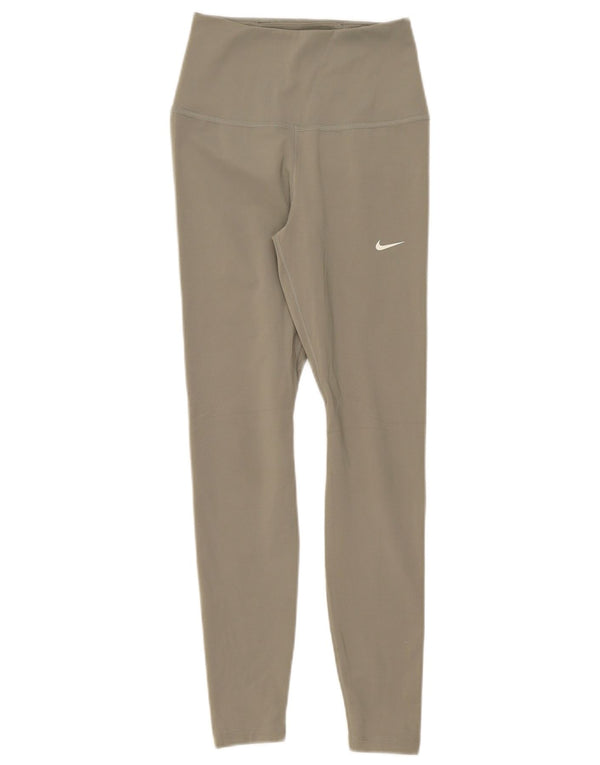 Nike Dame Dri Fit Grafiske Leggings UK 6 XS Grøn Polyester
