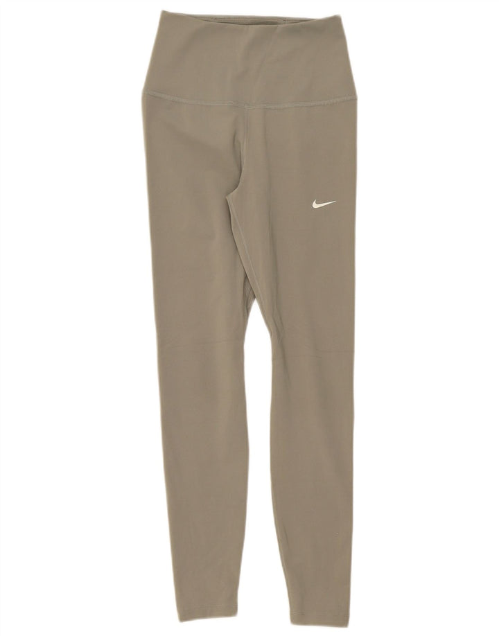 Nike Dame Dri Fit Grafiske Leggings UK 6 XS Grøn Polyester