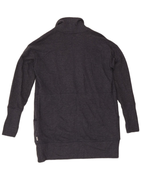 Eddie Bauer Womens Open Cardigan Sweater UK 10 Small Navy Blue Cotton