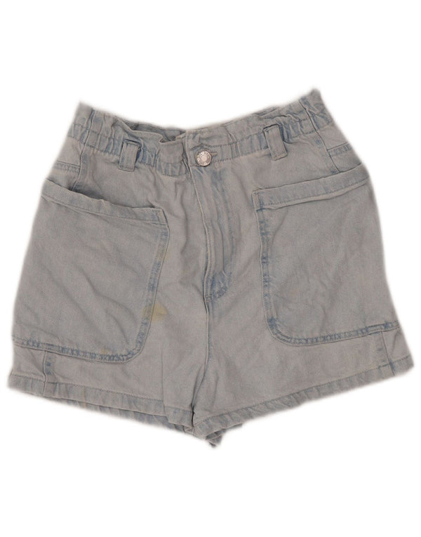 Zara Dame højtaljede denimshorts EU 36 XS W26 Blå