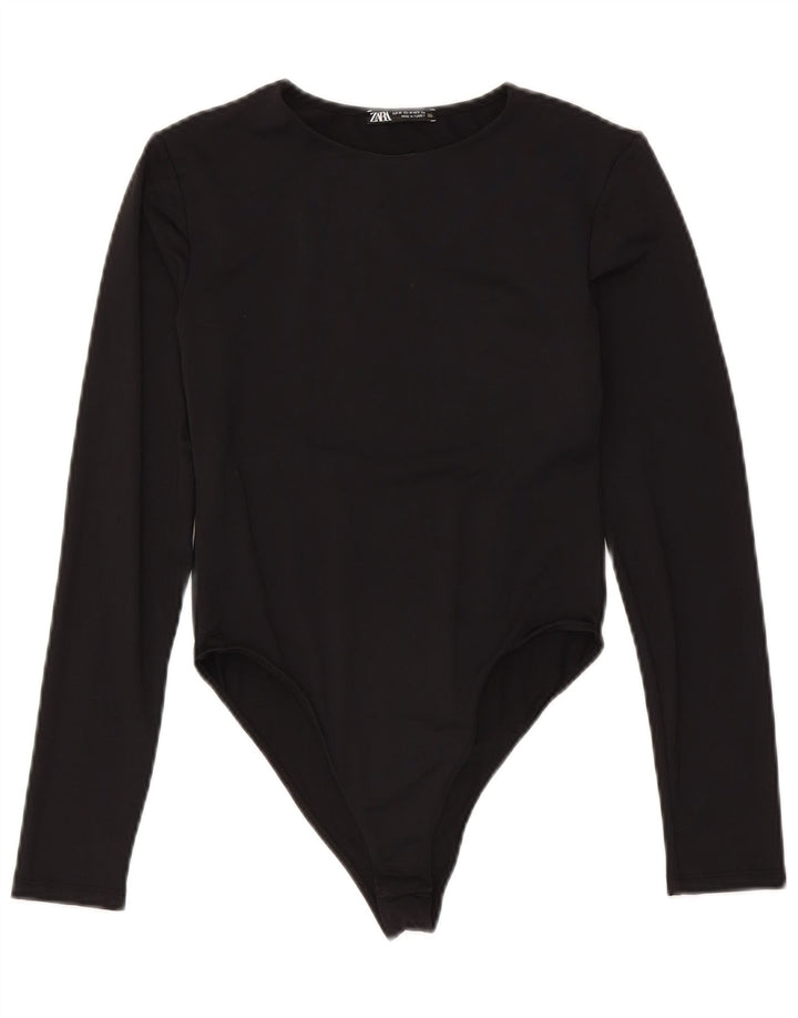 Zara langærmet bodysuit til kvinder UK 12 Medium Sort polyamid