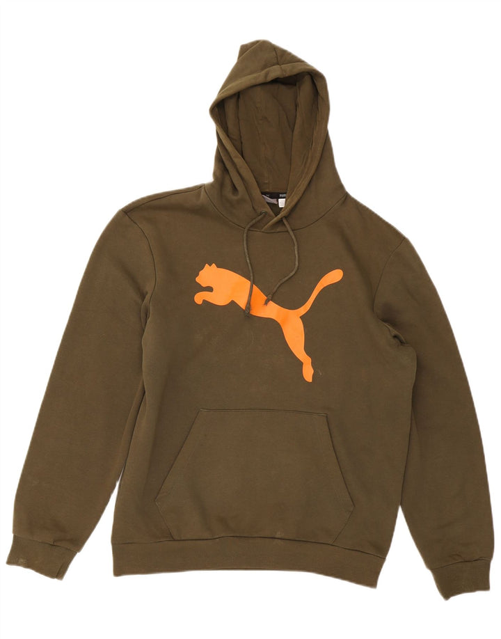 PUMA Grafisk hættetrøje til mænd, lille Khaki Bomuld