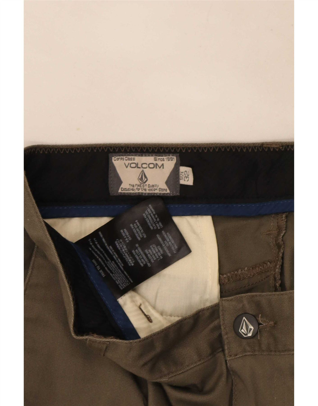 Volcom Herre Chino Shorts W32 Medium Khaki Bomuld