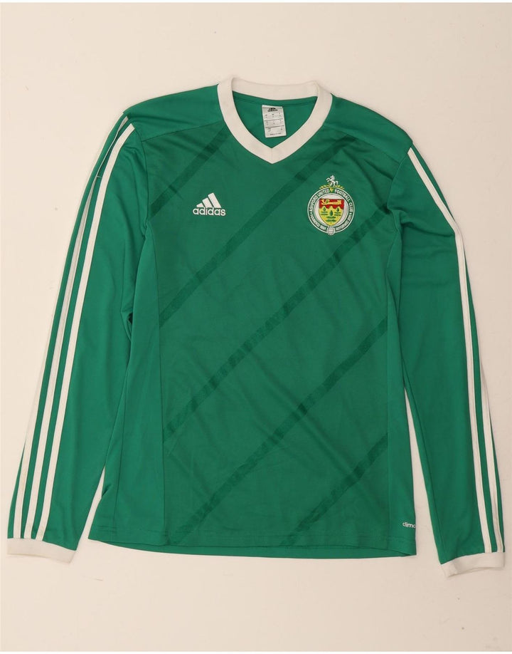 Adidas Herre Climalite grafisk top langærmet lille grøn stribet polyester