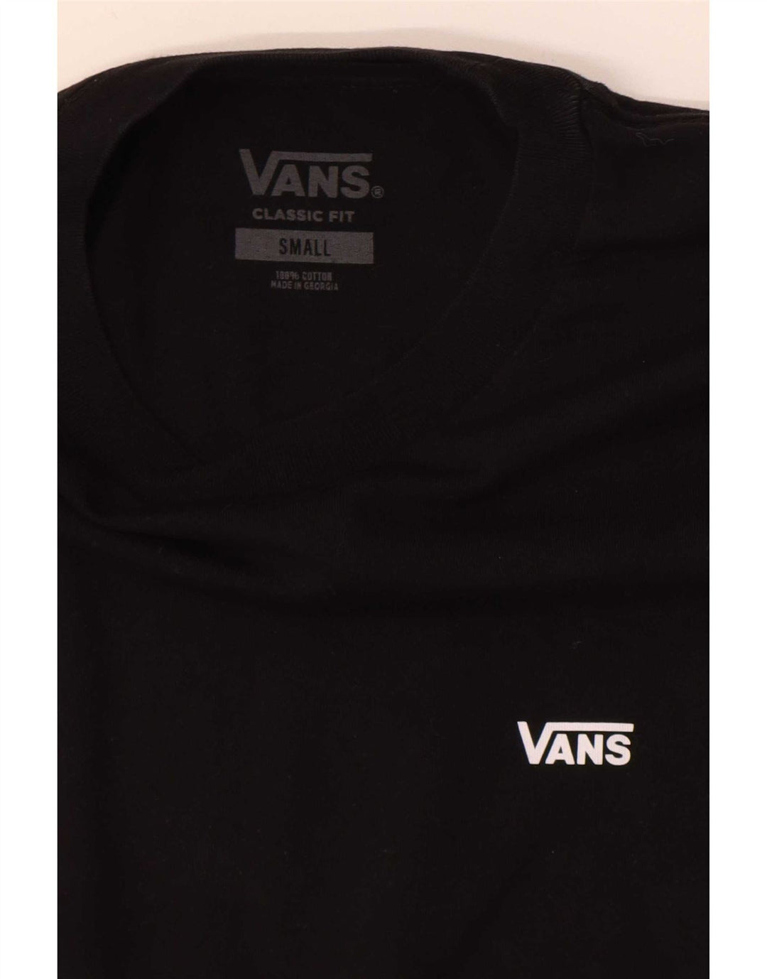 Vans Herre Classic Fit T-Shirt Top Lille Sort Bomuld
