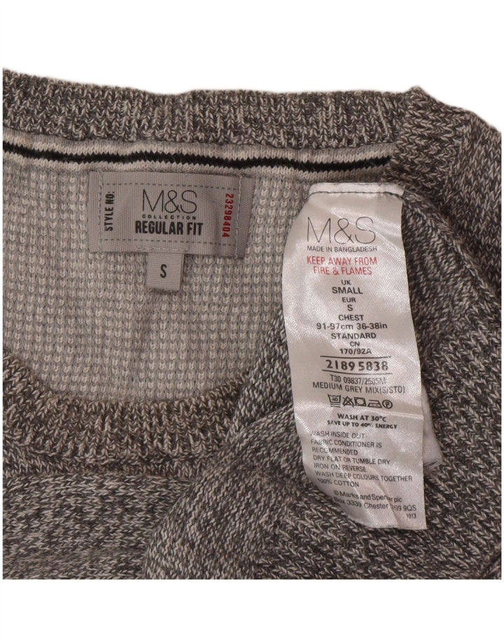 Marks & Spencer Herre sweater med rund hals, lille grå flækket