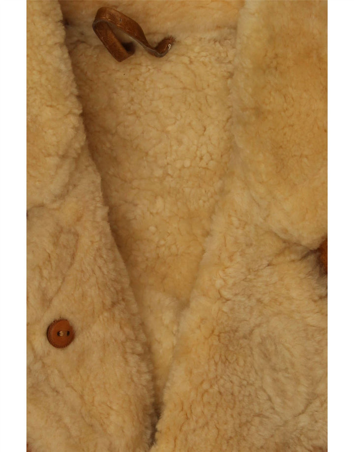 VINTAGE Shearling-jakke til mænd UK 40 Stor brunt læder