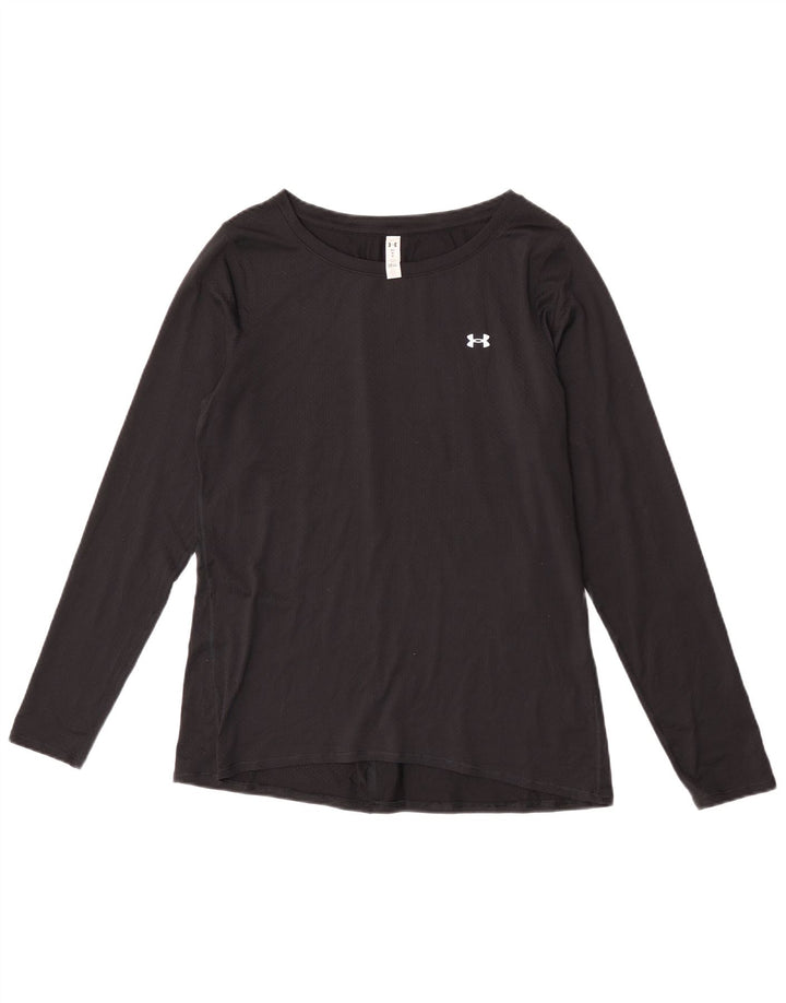 Under Armour Dame Heat Gear Top Langærmet UK 14 Medium Sort