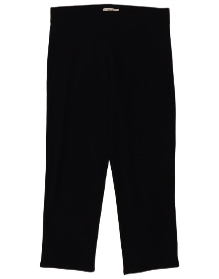 Marks & Spencer Womens Leggings UK 14 Large Navy Blue Cotton