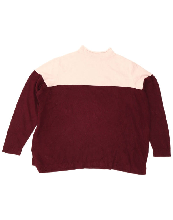 Marks & Spencer Dame Turtle Neck Jumper Sweater UK 20 2XL Burgundy