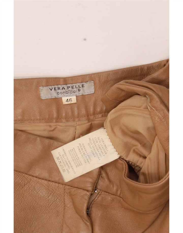 Conbipel Dame Bootcut Læderbukser IT 46 Large W34 L32 Beige