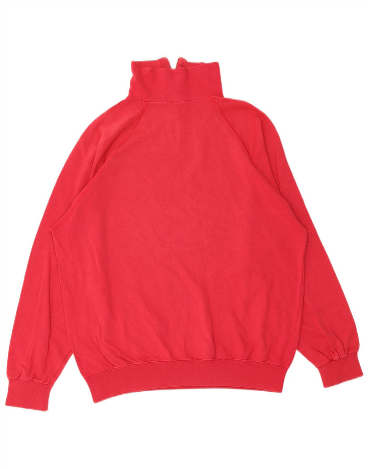 Champion Herre Zip Neck Sweatshirt Jumper Large Red