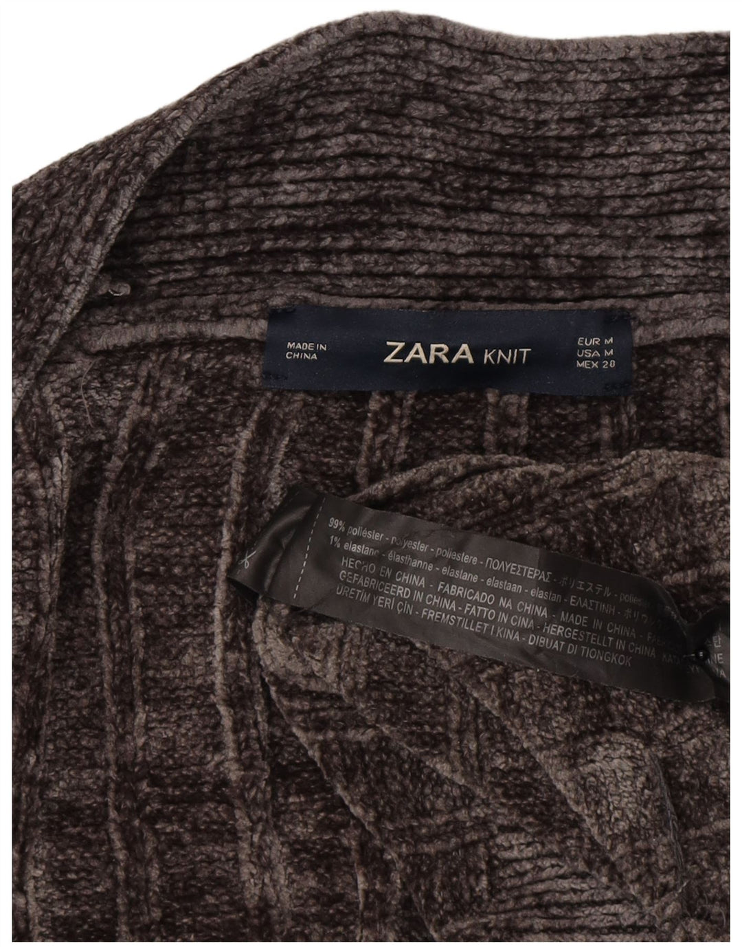 Zara Womens Oversized Longline Open Cardigan Sweater UK 14 Medium Grey