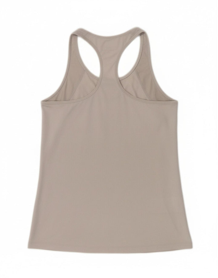 NIKE Womens Dri Fit Graphic Vest Top UK 10 Small Grey Polyester
