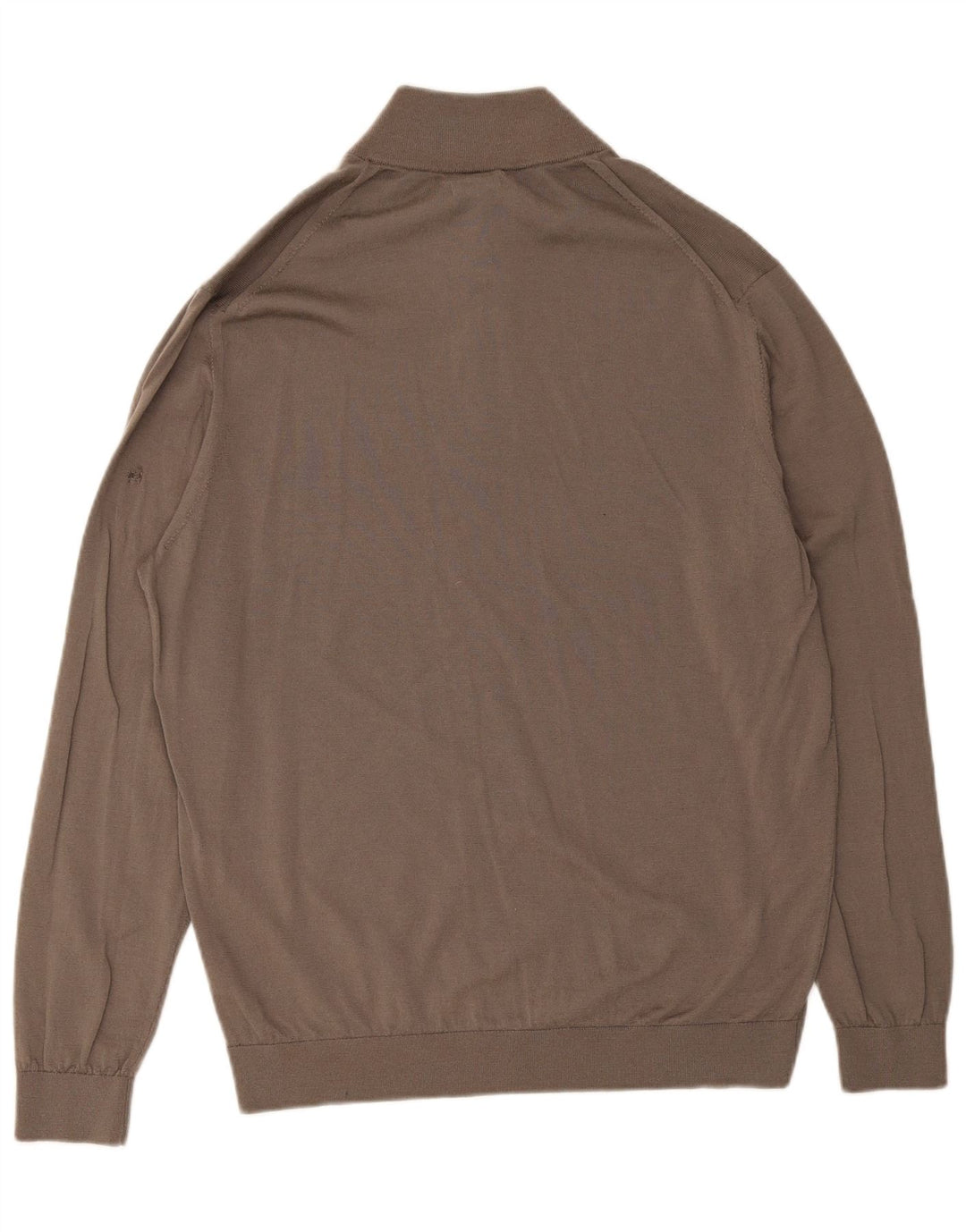 Massimo Dutti Herre Zip Neck Jumper Sweater 2XL Brun Uld