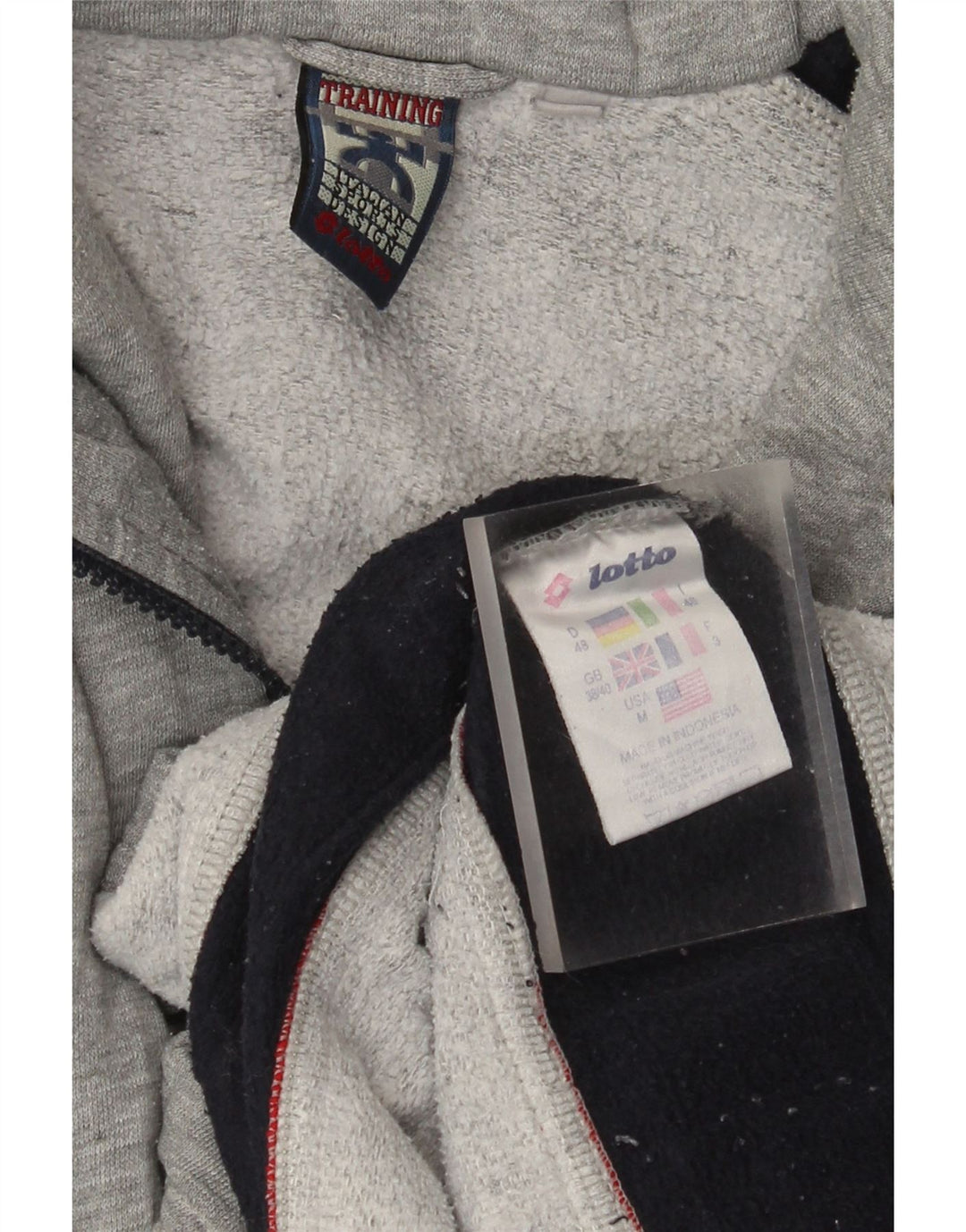 LOTTO Herre grafisk træningsdragt topjakke UK 38/40 Medium Grey Colourblock
