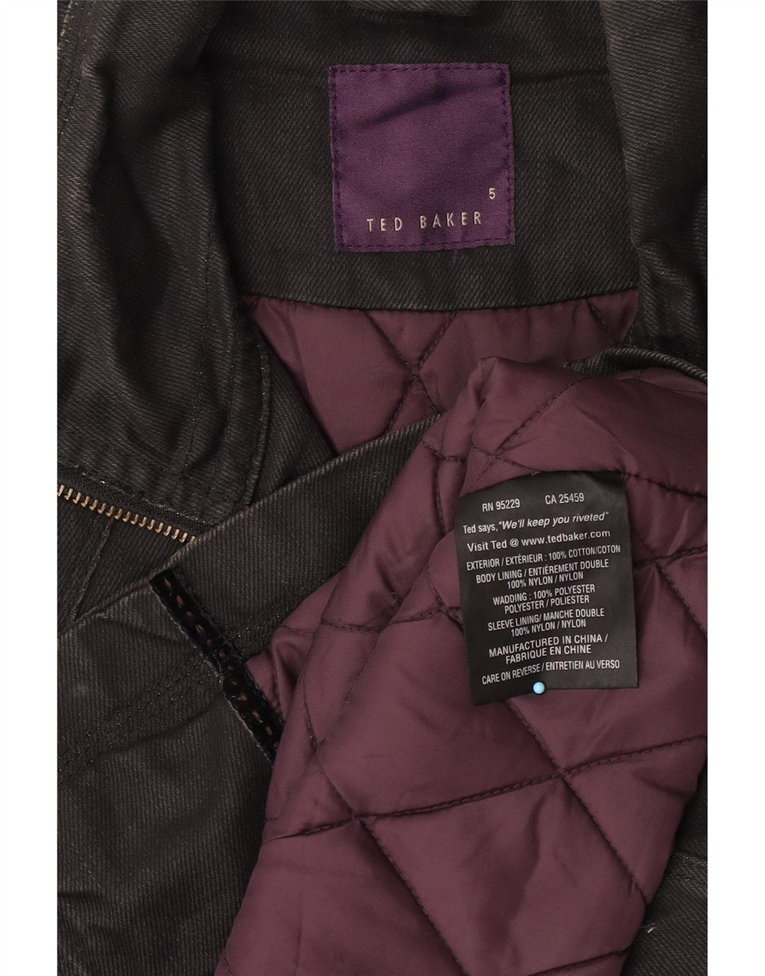 Ted Baker Herre Utility Jacket Størrelse 5 XL Sort Bomuld