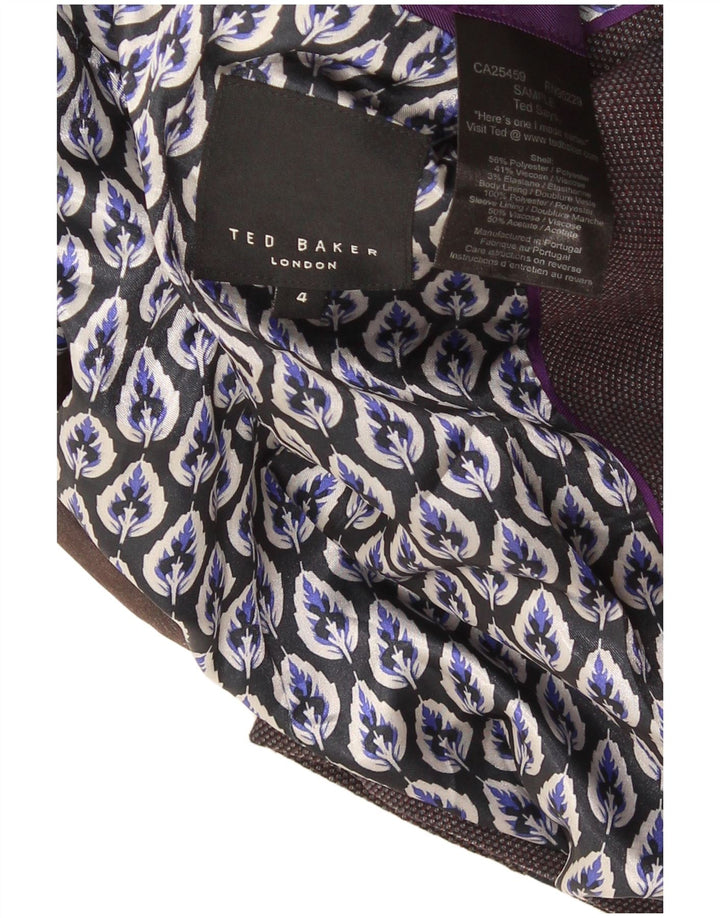 Ted Baker Herre 2-knaps blazerjakke str. 4 Large Purple Polyester Modern