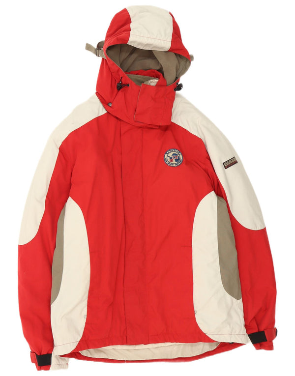 Napapijri Herre Geographic Graphic Skijakke UK 42 XL Rød Colourblock