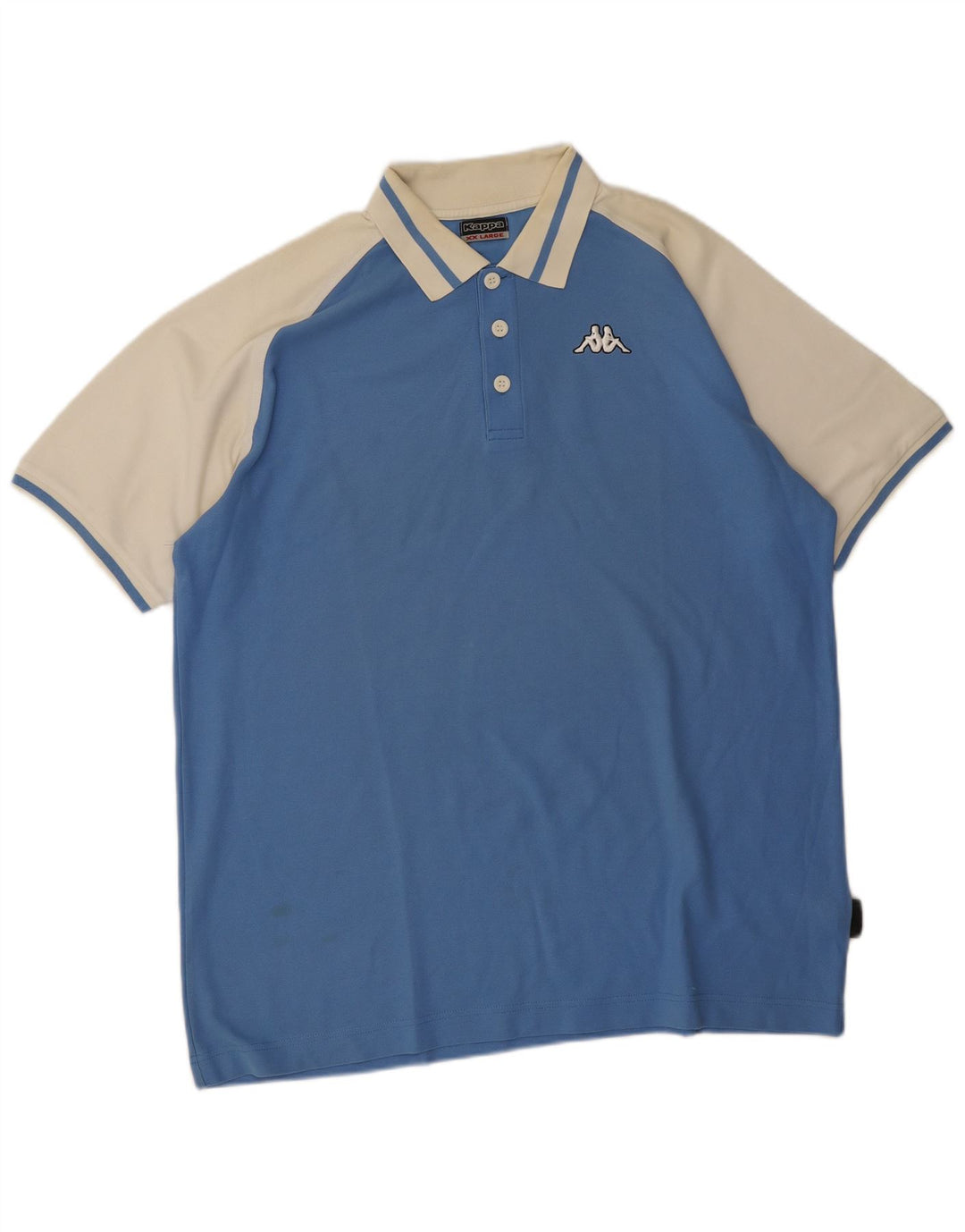 Kappa Polo Shirt til mænd 2XL Blå Colourblock Bomuld