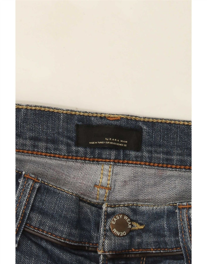 Zara Straight Jeans til mænd EU 42 Large W32 L32 Blå