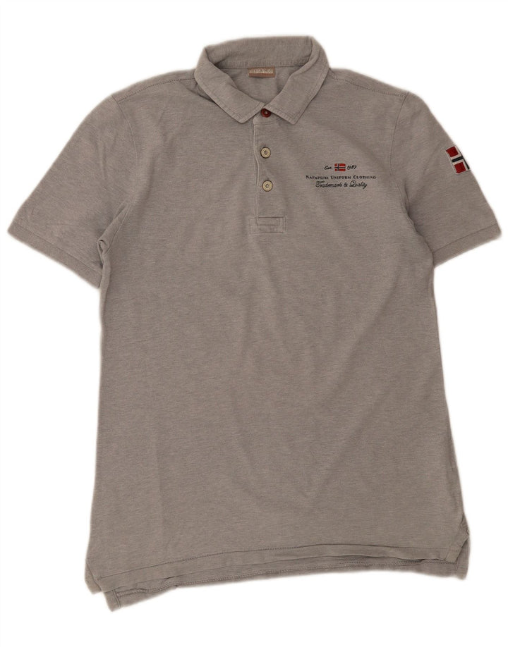 Napapijri Herre Geographic Polo Shirt Lille Grå Bomuld