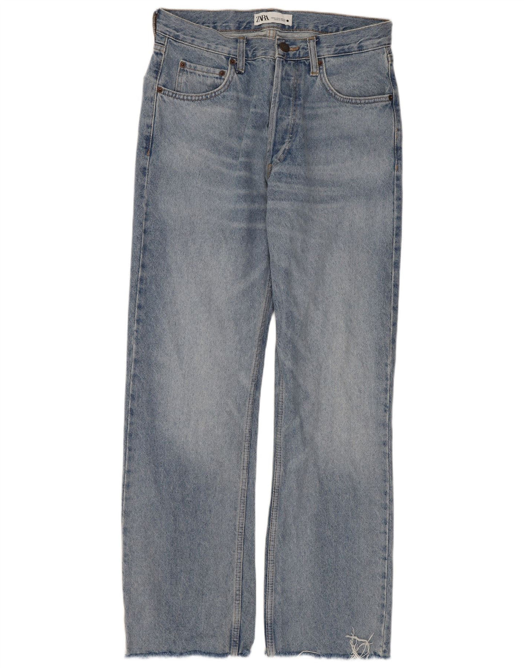 ZARA Straight Jeans til kvinder EU 34 2XS W24 L29 Blå Bomuld