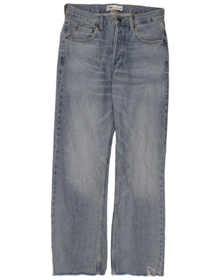 ZARA Straight Jeans til kvinder EU 34 2XS W24 L29 Blå Bomuld