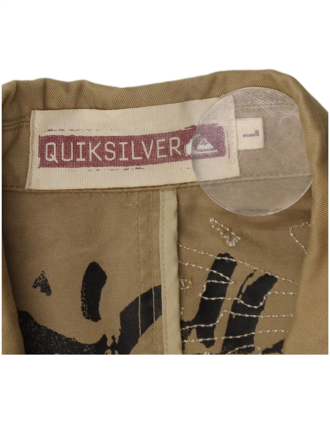 Quiksilver Herre Graphic Utility Jacket UK 40 Large Beige Cotton